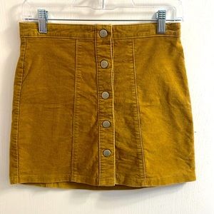 Altar’d State Corduroy Button Up Mini Skirt, Medium